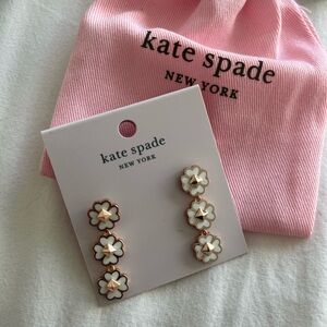 NWT Kate Spade White and Gold Earrings